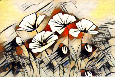 Soyutlama çiçek sanat illüstrasyon