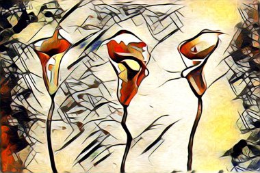 Soyutlama çiçek sanat illüstrasyon