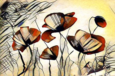 Soyutlama çiçek sanat illüstrasyon