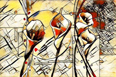 Soyutlama çiçek sanat illüstrasyon