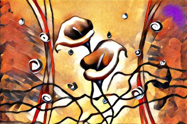 Soyutlama çiçek sanat illüstrasyon