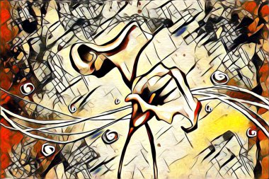 Soyutlama çiçek sanat illüstrasyon