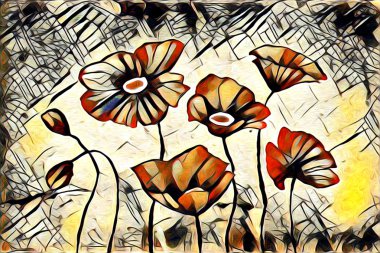 Soyutlama çiçek sanat illüstrasyon