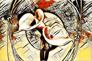 Soyutlama çiçek sanat illüstrasyon