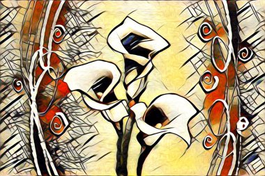 Soyutlama çiçek sanat illüstrasyon