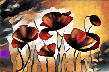 Soyutlama çiçek sanat illüstrasyon