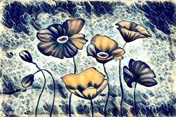 Abstrakcja ilustracja kwiat — Zdjęcie stockowe