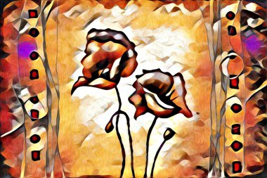 Soyutlama çiçek sanat illüstrasyon