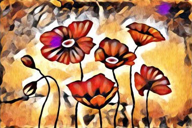 Soyutlama çiçek sanat illüstrasyon