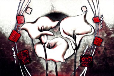 Soyutlama çiçek sanat illüstrasyon