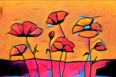 Soyutlama çiçek sanat illüstrasyon