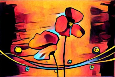 Soyutlama çiçek sanat illüstrasyon