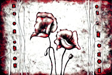 Soyutlama çiçek sanat illüstrasyon