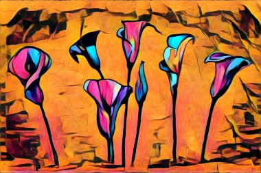 Soyutlama çiçek sanat illüstrasyon