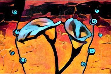 Soyutlama çiçek sanat illüstrasyon