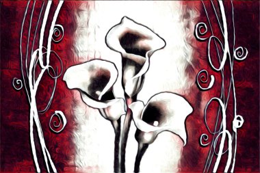 Soyutlama çiçek sanat illüstrasyon