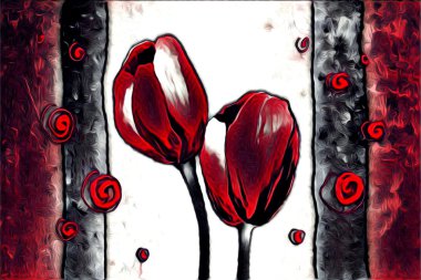 Soyutlama çiçek sanat illüstrasyon