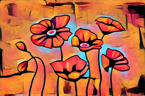 Soyutlama çiçek sanat illüstrasyon