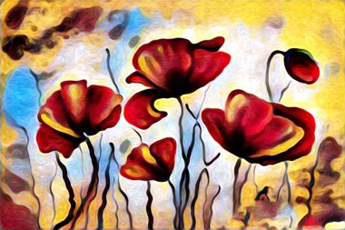 Soyutlama çiçek sanat illüstrasyon