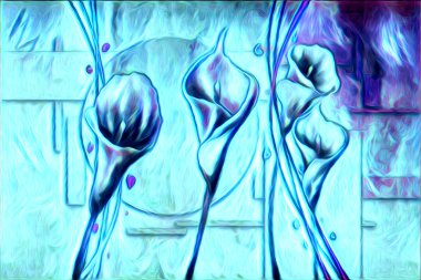 Soyutlama çiçek sanat illüstrasyon