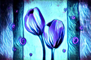 Soyutlama çiçek sanat illüstrasyon