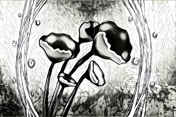 抽象花卉艺术插图 — 图库照片