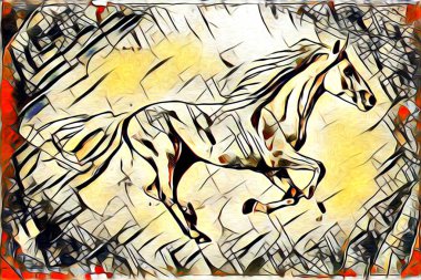 İyi bir Arap atı orijinal Yağlıboya Resim