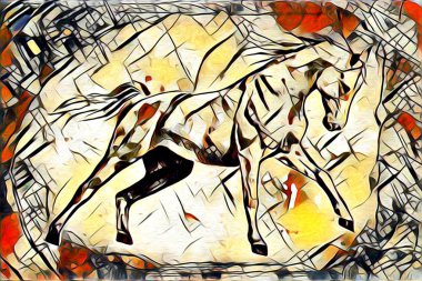 İyi bir Arap atı orijinal Yağlıboya Resim