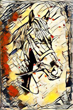 İyi bir Arap atı orijinal Yağlıboya Resim