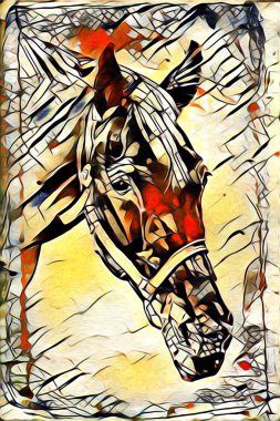 İyi bir Arap atı orijinal Yağlıboya Resim