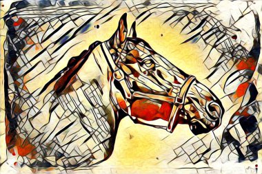 İyi bir Arap atı orijinal Yağlıboya Resim