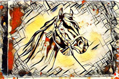 İyi bir Arap atı orijinal Yağlıboya Resim