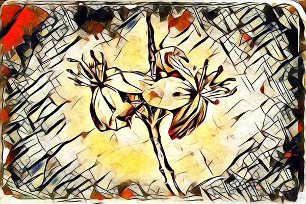 Αφηρημένα λουλούδια λάδια ζωγραφικής - εικονογράφησης τέχνης — Φωτογραφία Αρχείου