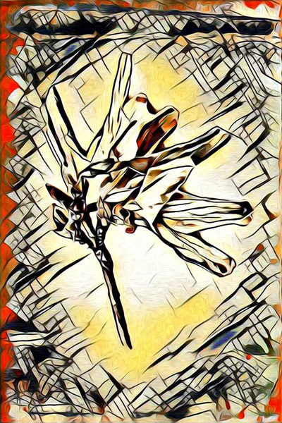 抽象的な花のオイル絵画 - アート イラスト — ストック写真