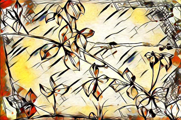 Abstract bloemen oliën schilderen - illustratie van de kunst — Stockfoto