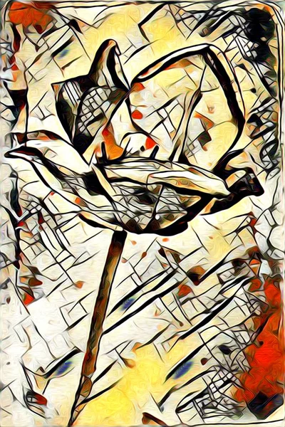 Abstrakcja kwiaty oleje malarstwo - ilustracja — Zdjęcie stockowe