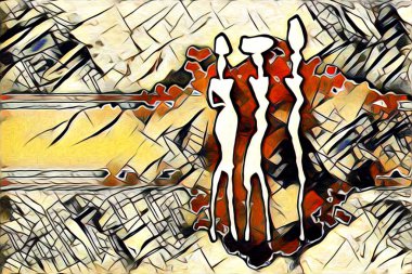 Etnik sanat illüstrasyon