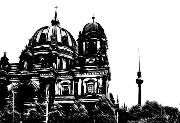 Ilustrasi desain seni Berlin — Stok Foto