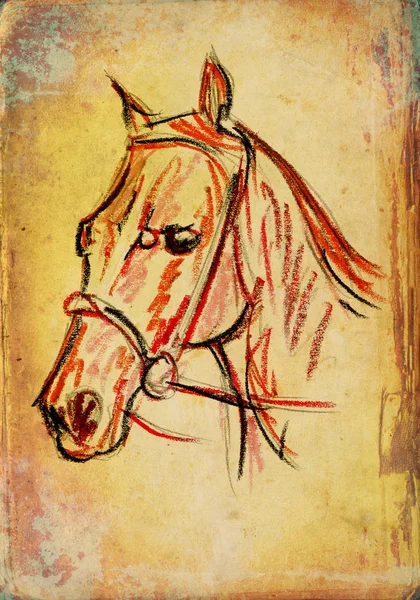 Cavallo a mano libera pittura surreale — Foto Stock