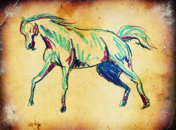 Neskutečný obraz ruky koně — Stock fotografie