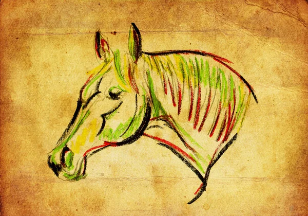 Pintura surreal cavalo à mão livre — Fotografia de Stock