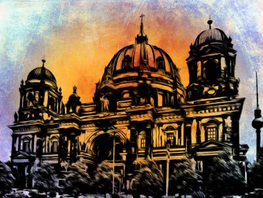 Berlin art vintage illustration
