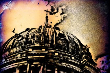 Berlin art vintage illustration