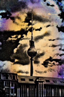 Berlin art vintage illustration