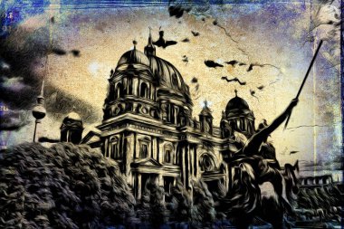 Berlin art vintage illustration