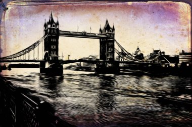 Londra Sanat vintage illüstrasyon