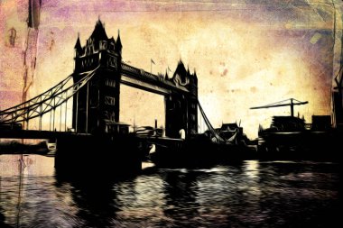 Londra Sanat vintage illüstrasyon