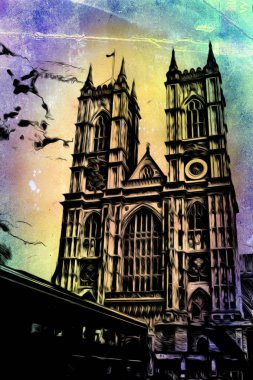 Londra Sanat vintage illüstrasyon