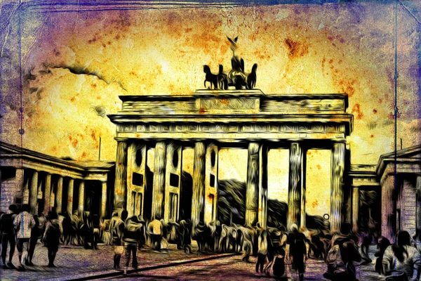 Berlin art vintage illustration — Stock fotografie