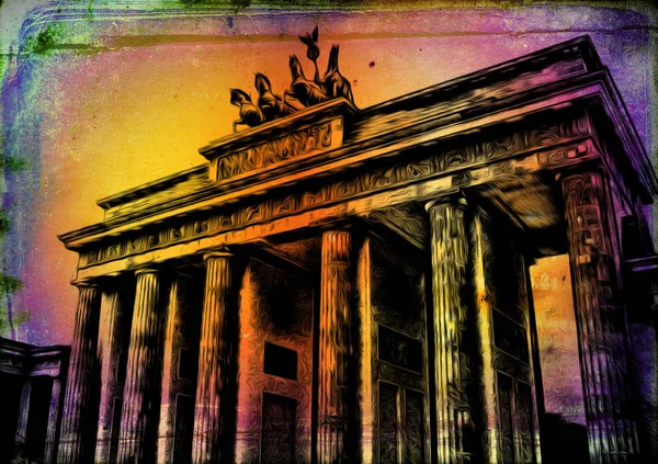 Berlin art vintage illustration — Stok fotoğraf